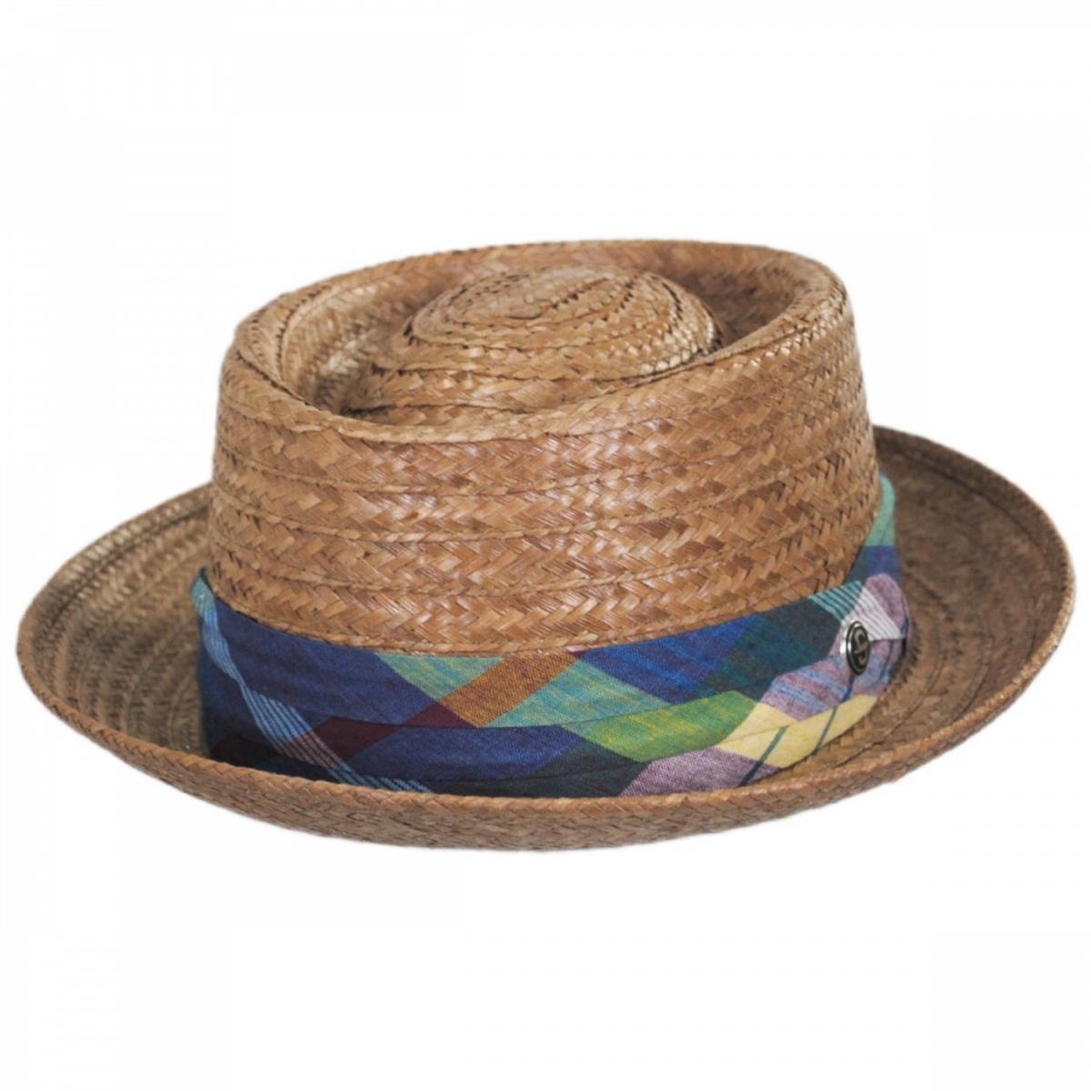 Stetson | Madrigal Coconut Straw Pork Pie Hat | 126923 | lead | BROWN