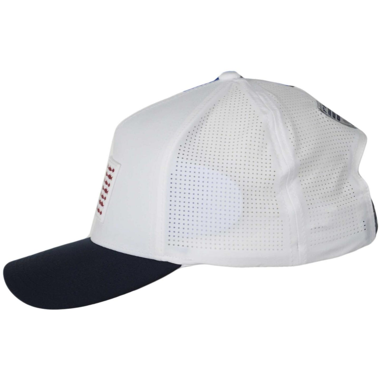 Columbia Sportswear | PFG Elite 3D Stretch Snapback Baseball Cap | 400084 | profile | WHITE, COLLEGIATE NAVY