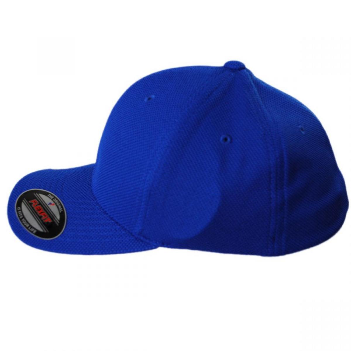 Flexfit | Cool and Dry Pique Mesh Flexfit Fitted Baseball Cap | 221514 | profile | ROYAL