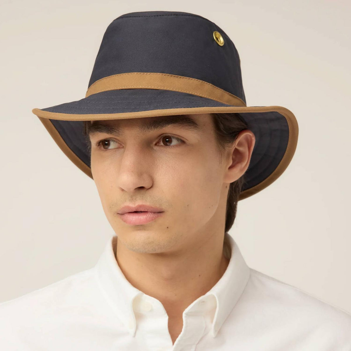 Tilley Endurables | TWC7 Wax Cotton Hat | 400809 | lsfone | NAVY/BRITISH TAN