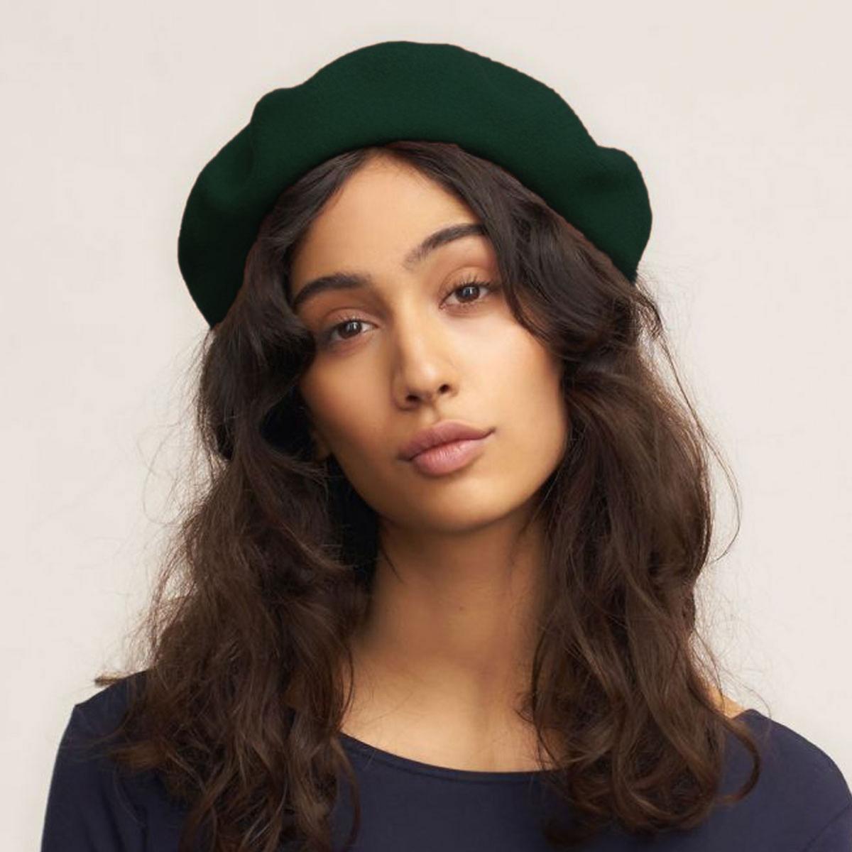 Heritage par Laulhere | Authentique Classic Wool Beret | 151058 | lsftwo | DARK GREEN