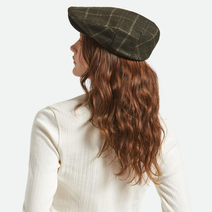 BRIXTON HATS | Barrel Wool Blend Plaid Ivy Cap | 161523 | lsftwo | MOSS/KHAKI