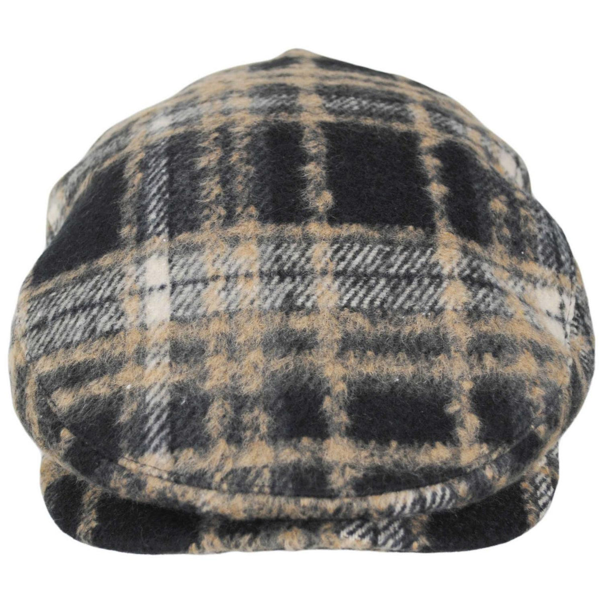 BRIXTON HATS | Century Barrel Brushed Flannel Plaid Ivy Cap | 161587 | front | NAVY/SAND/CREAM