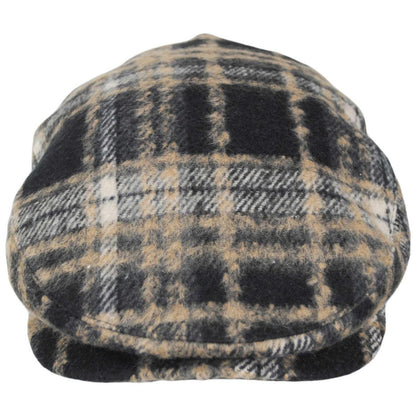 BRIXTON HATS | Century Barrel Brushed Flannel Plaid Ivy Cap | 161587 | front | NAVY/SAND/CREAM