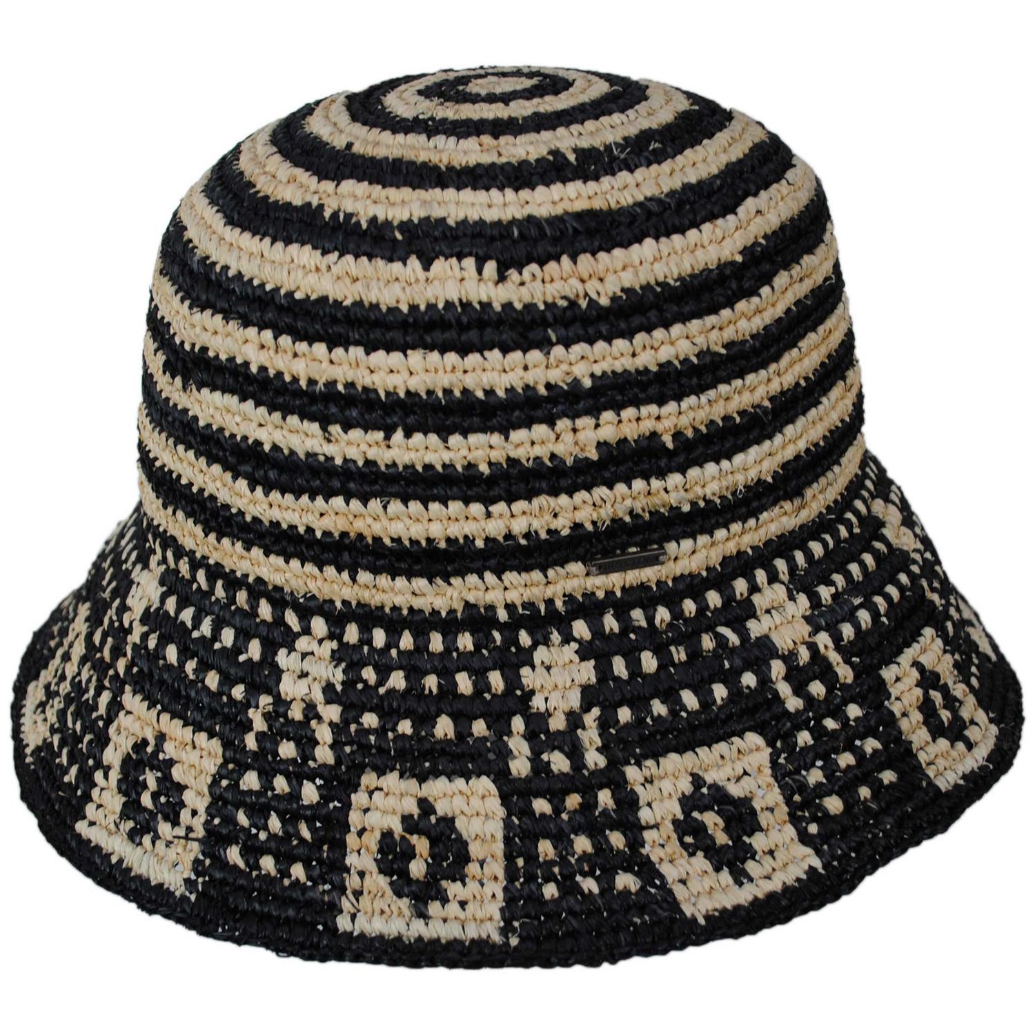 BRIXTON HATS | Redding Raffia Straw Bucket Hat | 185557 | profile | BLACK/NATURAL