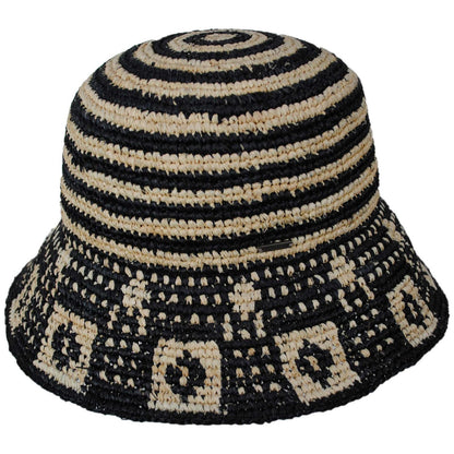 BRIXTON HATS | Redding Raffia Straw Bucket Hat | 185557 | profile | BLACK/NATURAL