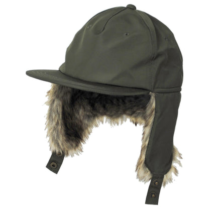 Dorfman Pacific | Woody Nylon Earflap Fitted Baseball Cap | 200184 | lead | OLIVE