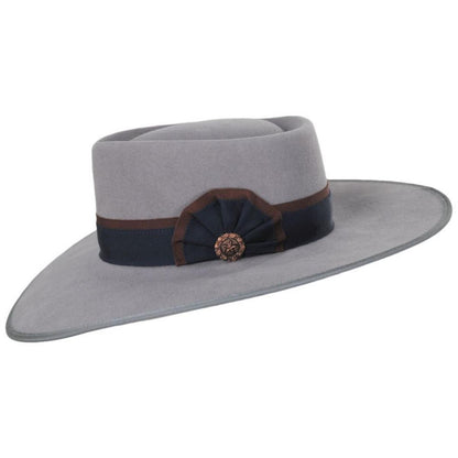 Renegade | Cowpuncher Wool and Angora Felt Gambler Hat | 100810 | profile | GUNMETAL