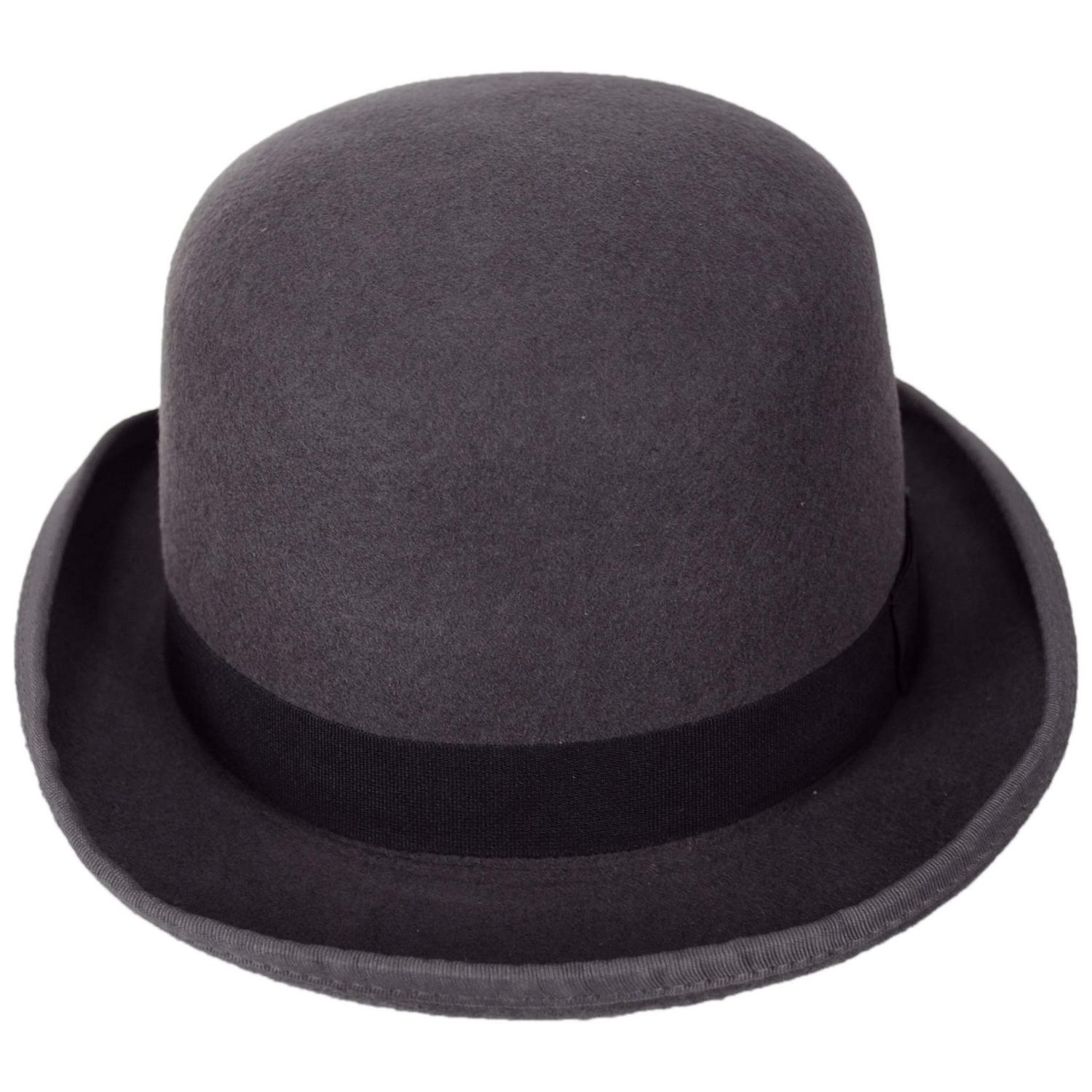 Jaxon Hats | English Wool Felt Bowler Hat | 132055 | front | GREY/BLACK