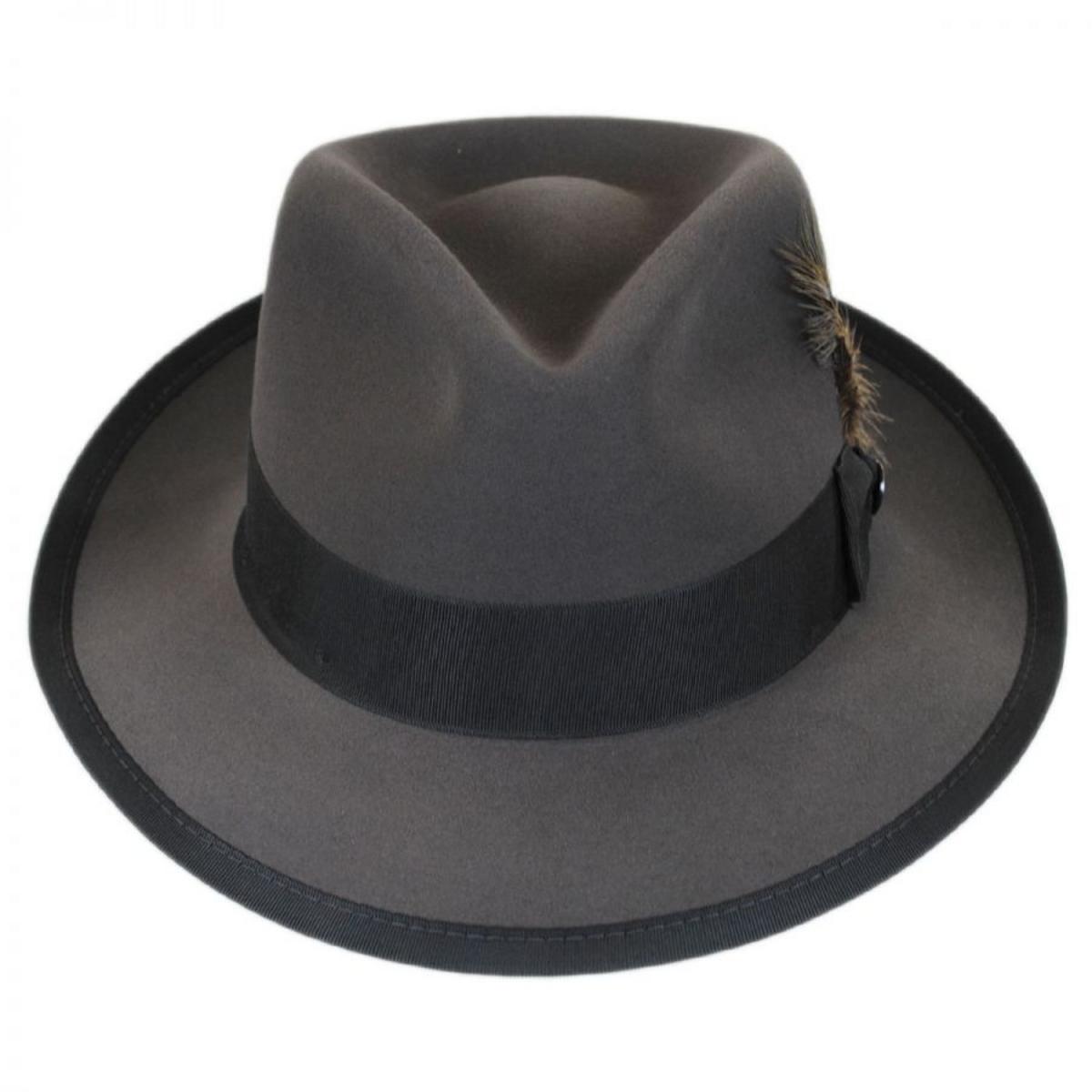 Stetson | Whippet Fur Felt Fedora Hat | 130635 | front | CARIBOU