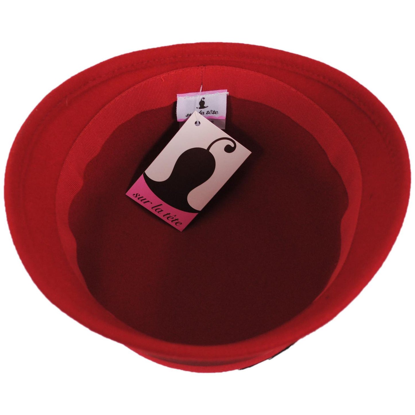 sur la tete | Chloe Wool Felt Cloche Hat | 125511 | under | RED