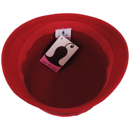 sur la tete | Chloe Wool Felt Cloche Hat | 125511 | under | RED