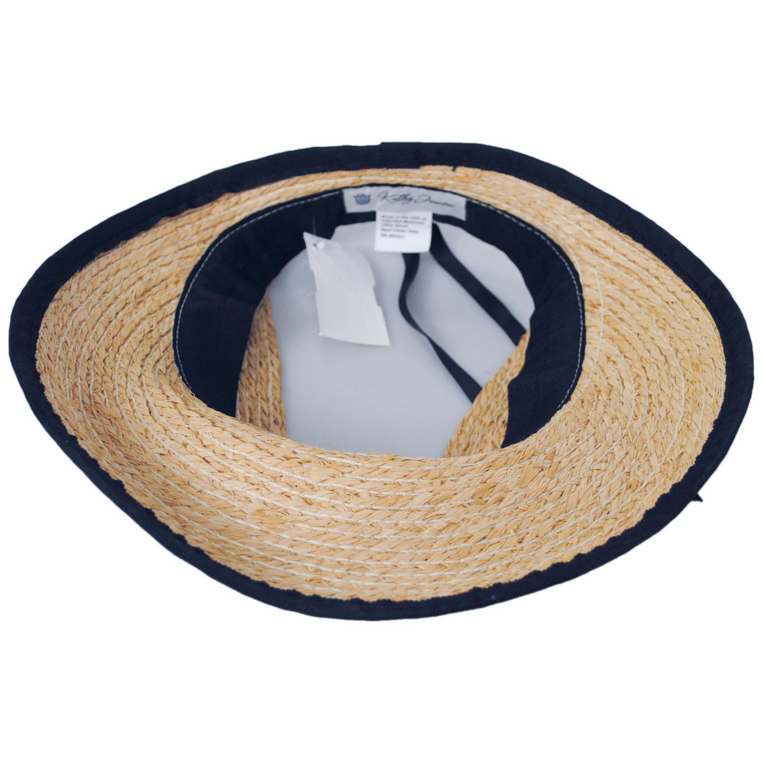 Kathy Jeanne | Updo Raffia Straw Visor | 198700 | under | NATURAL/NAVY