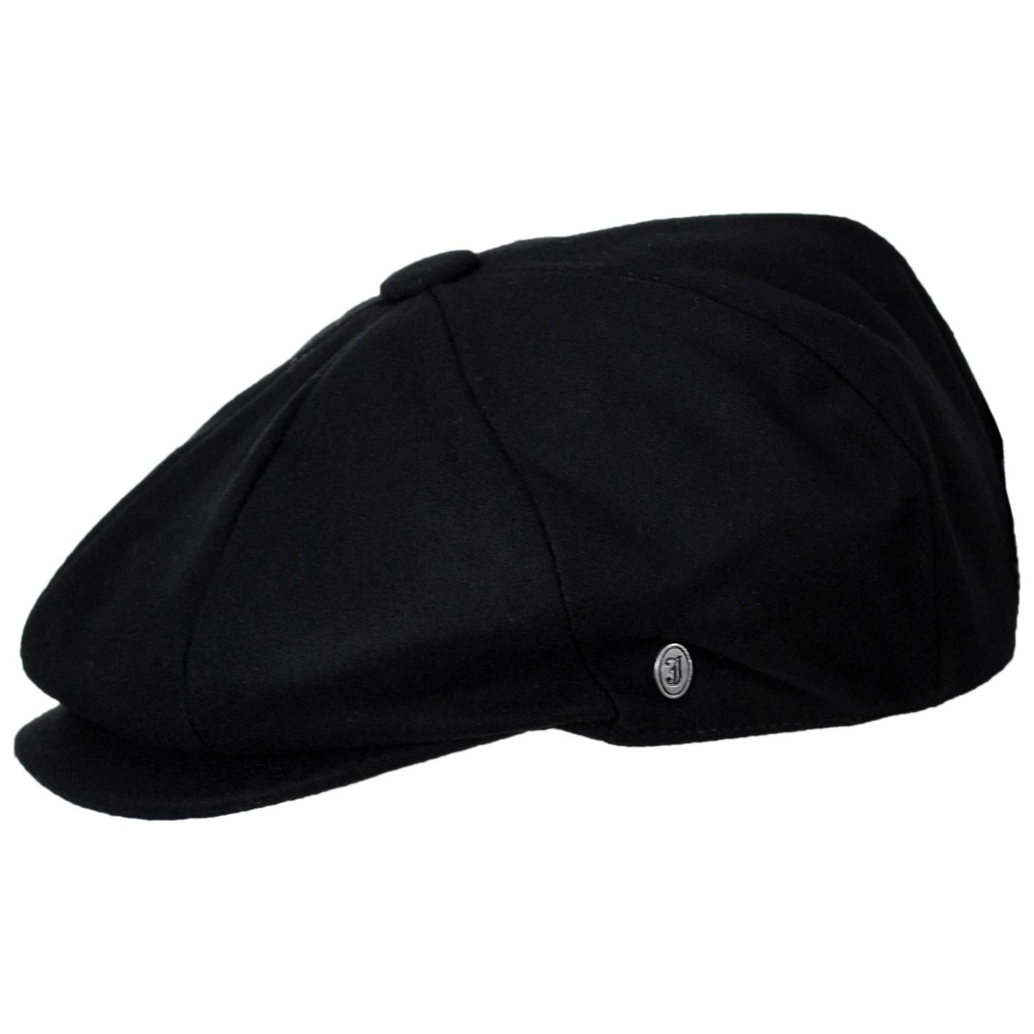 Jaxon Hats | Harlem Wool Blend Newsboy Cap | 167791 | profile | BLACK