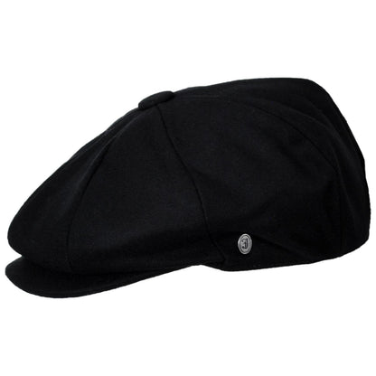 Jaxon Hats | Harlem Wool Blend Newsboy Cap | 167791 | profile | BLACK