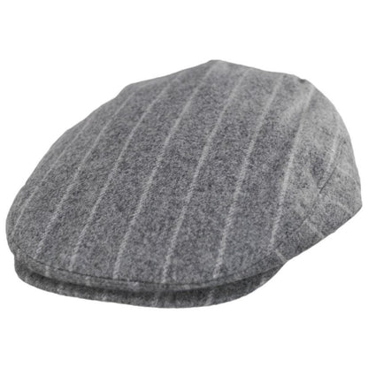 Baskerville Hat Company | Regency Wool Pinstripe Ivy Cap | 167669 | lead | SILVER