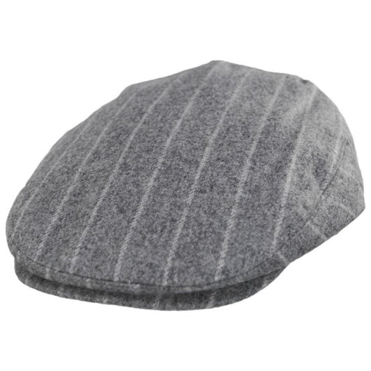 Baskerville Hat Company | Regency Wool Pinstripe Ivy Cap | 167669 | lead | SILVER