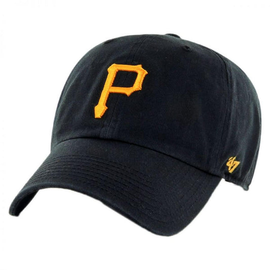 47 Brand | Pittsburgh Pirates MLB Clean Up Strapback Baseball Cap Dad Hat | 203234 | lead | BLACK