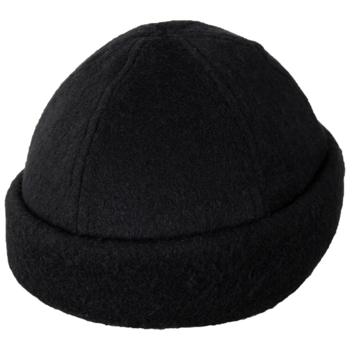 Dorfman Pacific | Melton Wool Blend Skull Cap Beanie Hat | 500048 | lead | BLACK