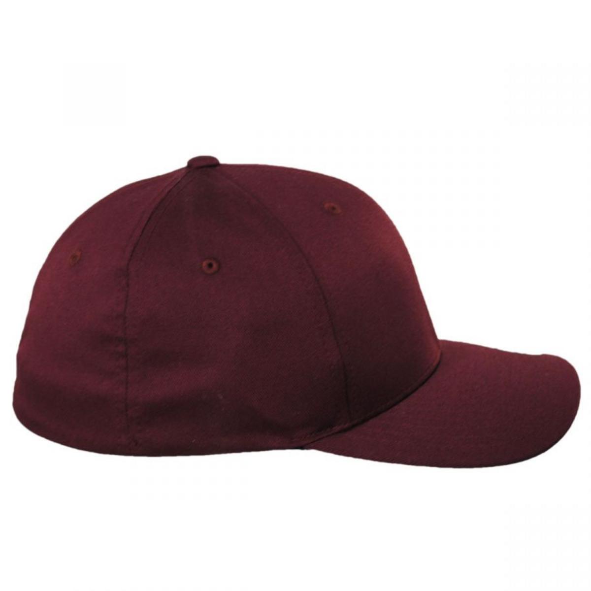 Flexfit | Combed Twill MidPro Flexfit Fitted Baseball Cap | 221502 | profile | MAROON
