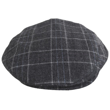 Baskerville Hat Company | Aldwych Wool Glenplaid Ivy Cap | 167668 | front | CHARCOAL