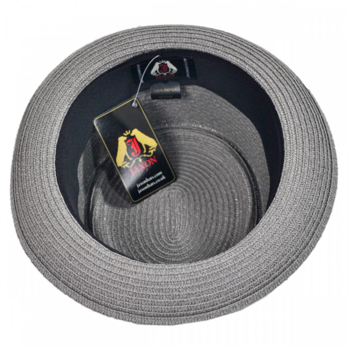 Jaxon Hats | Toyo Straw Braid Pork Pie Hat | 128501 | under | GREY