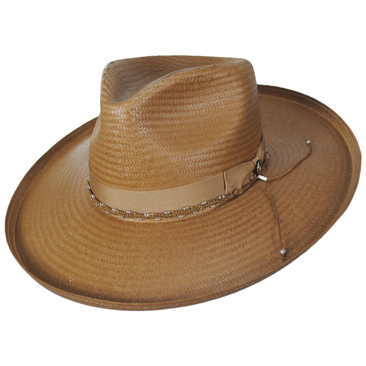 Stetson | Outlier Shantung Straw Rancher Fedora Hat | 127056 | lead | COGNAC