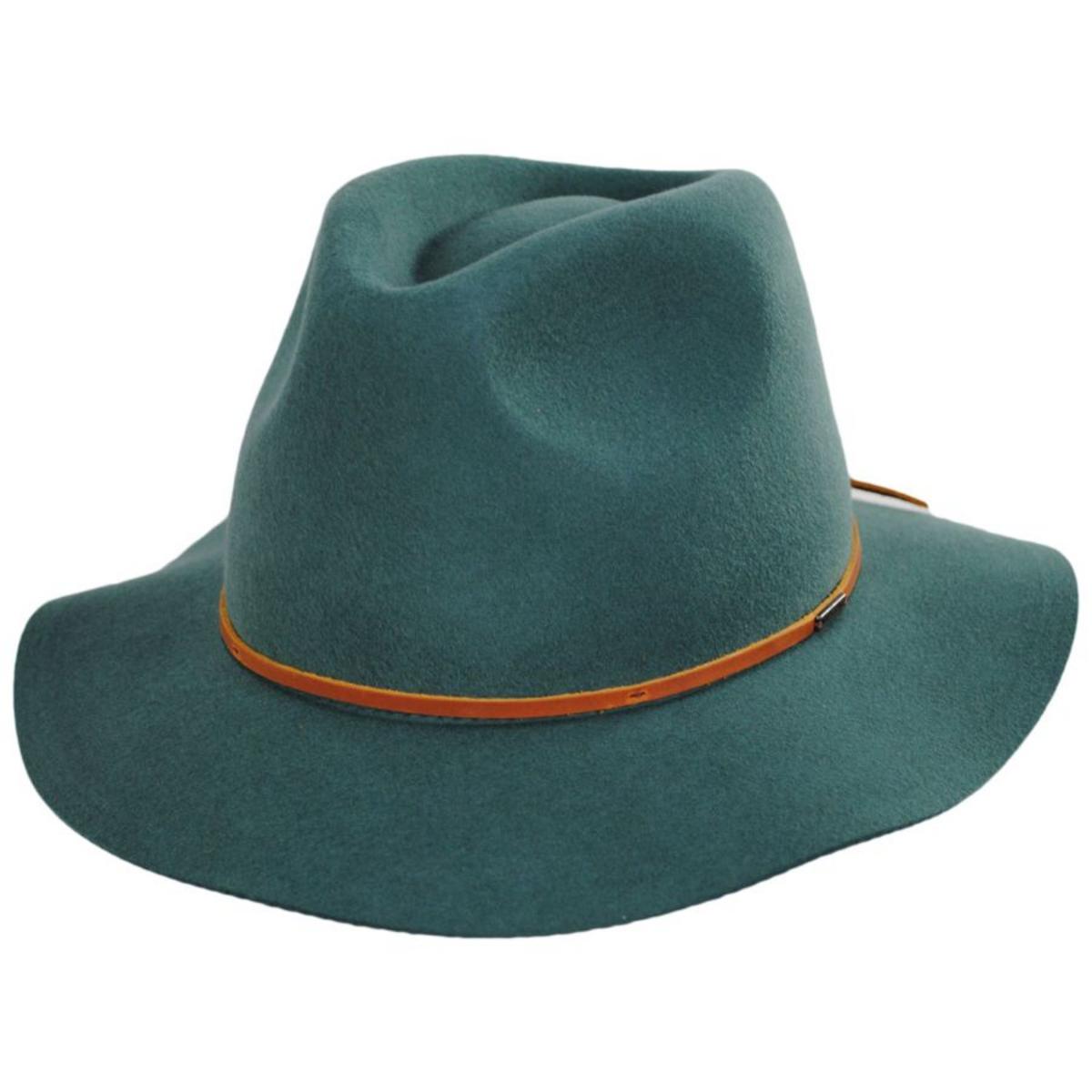 BRIXTON HATS | Wesley Wool Felt Floppy Fedora Hat - Spruce