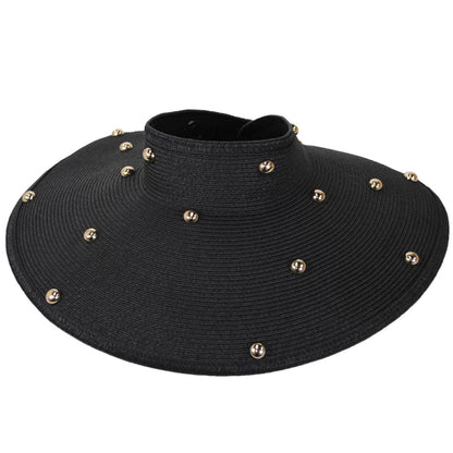 San Diego Hat Company | Ruth Ultrabraid Toyo Straw Roll Visor | 197309 | lead | BLACK