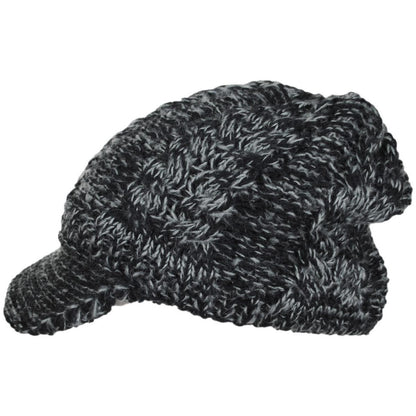 Scala | Lingyee Cable Knit Radar Cap | 106424 | profile | BLACK