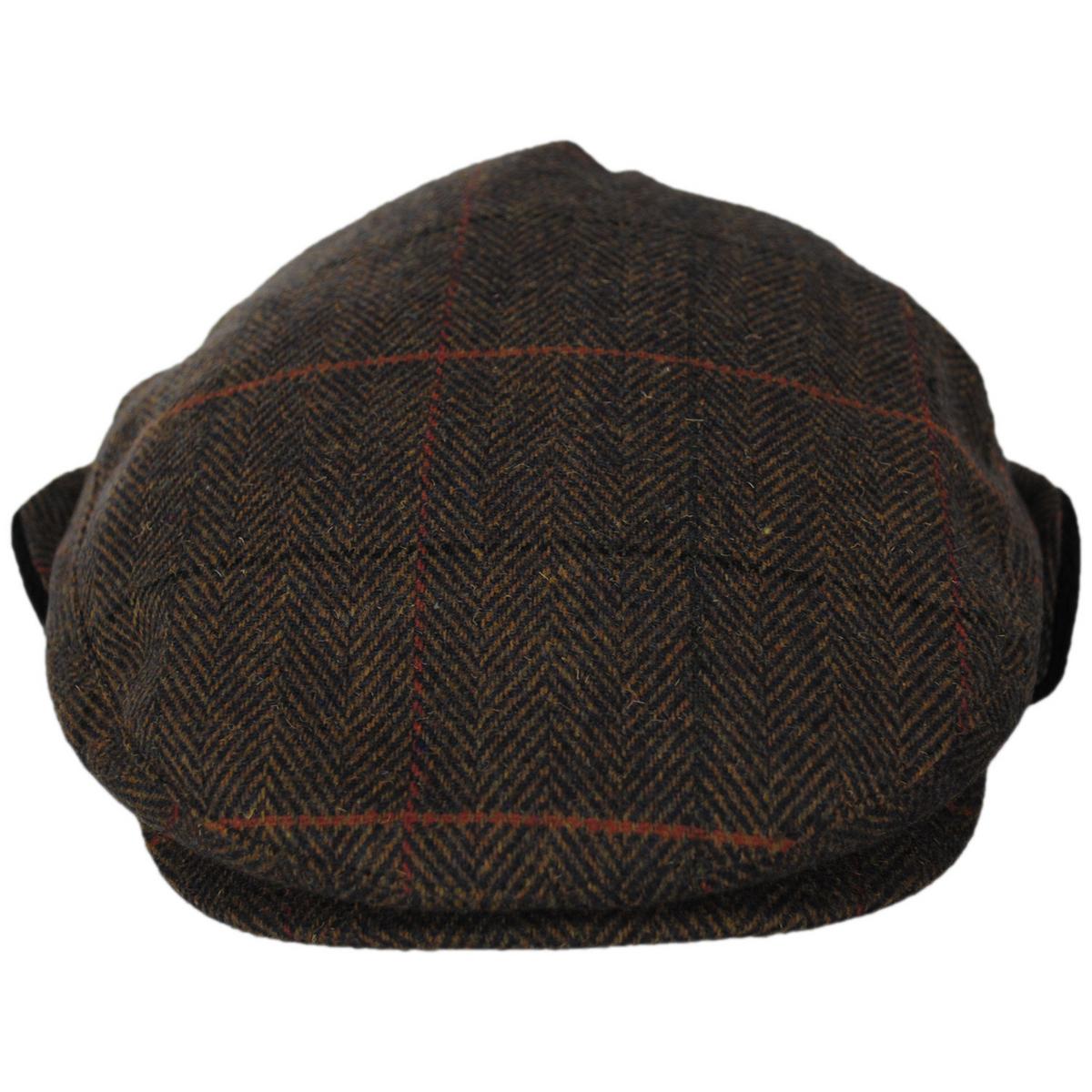 BRIXTON HATS | Hooligan Wool Blend Earflap Ivy Cap | 161576 | front | BRONZE/BLACK/RED