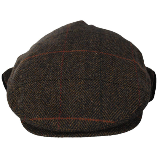 BRIXTON HATS | Hooligan Wool Blend Earflap Ivy Cap | 161576 | front | BRONZE/BLACK/RED