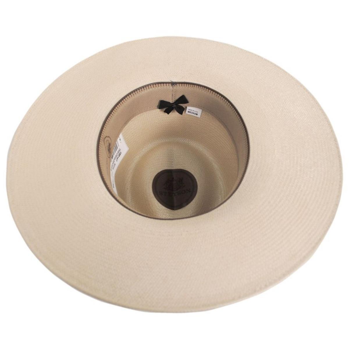 Stetson | Atacama Shantung Straw Fedora Hat | 127043 | under | SILVERBELLY