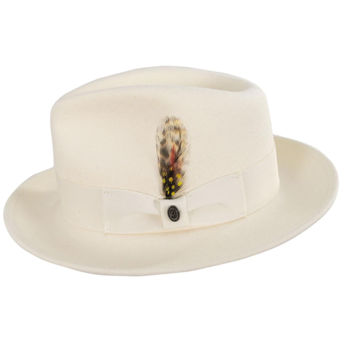 Jaxon Hats | Wholesale Pachuco Crushable Wool Felt Fedora Hat  - Cream B2B Pre-Pack | B2B135008C | profile | CREAM