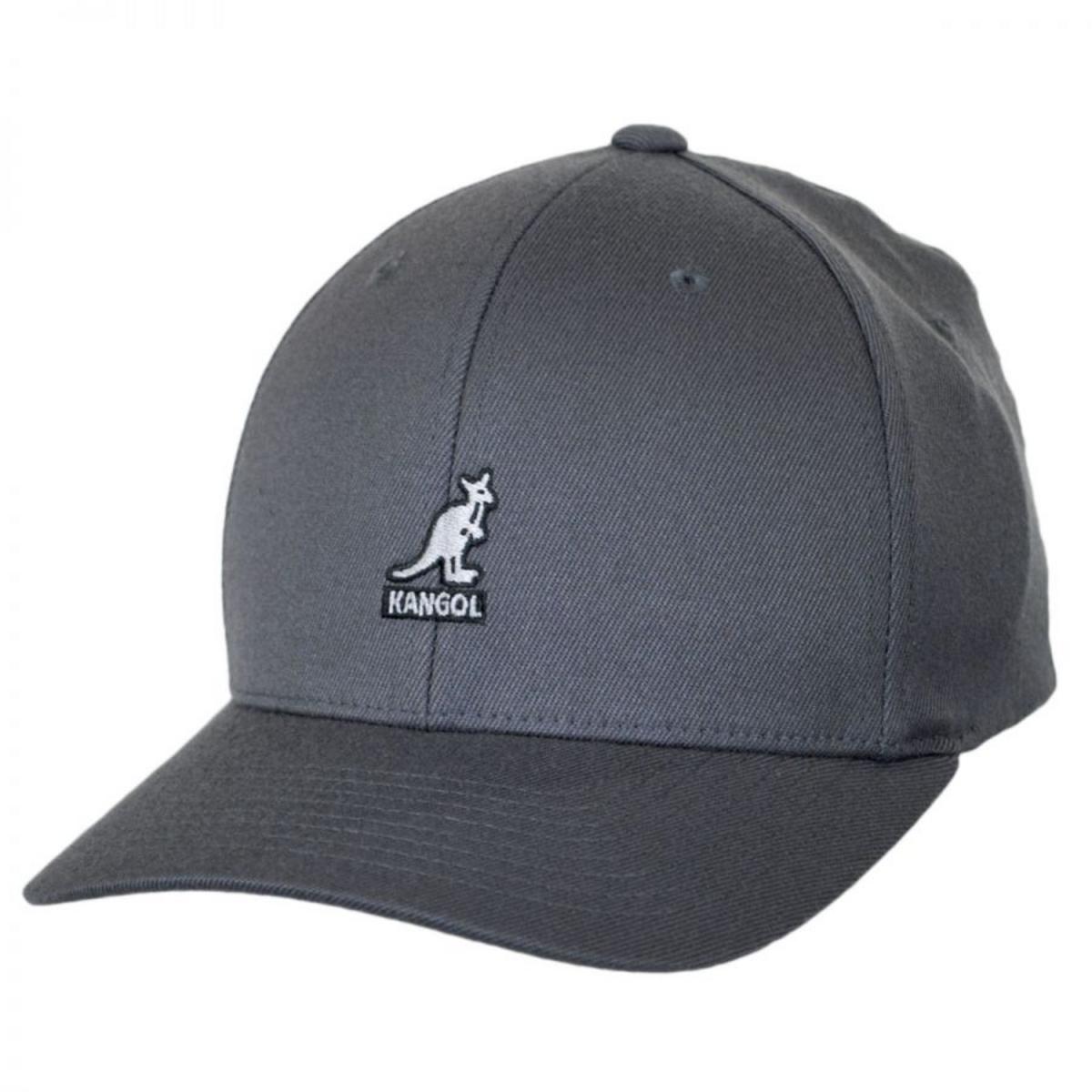 Kangol | Logo Wool FlexFit Fitted Baseball Cap | 201104 | lead | DARK FLANNEL