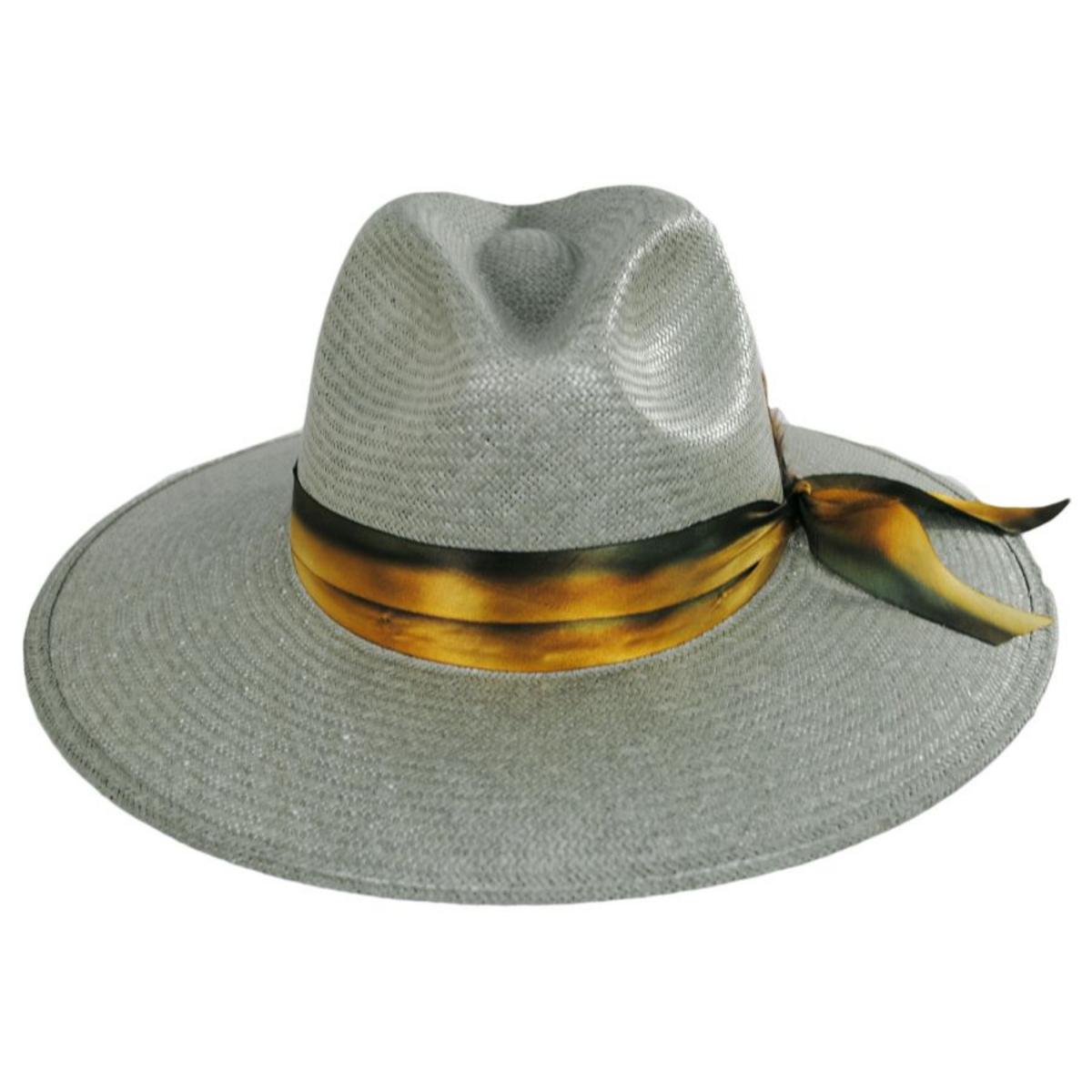 Stetson | Caelus Shantung Straw Wide Brim Fedora Hat | 127040 | front | SEAFOAM