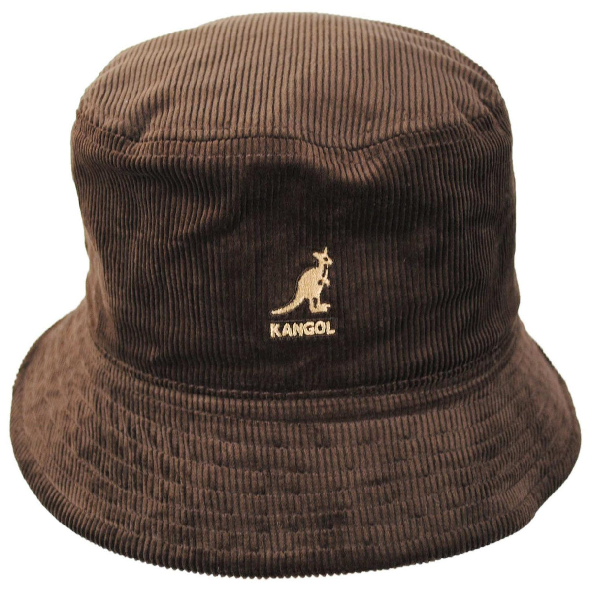 Kangol | Corduroy Cotton Blend Bucket Hat | 185710 | front | BROWN
