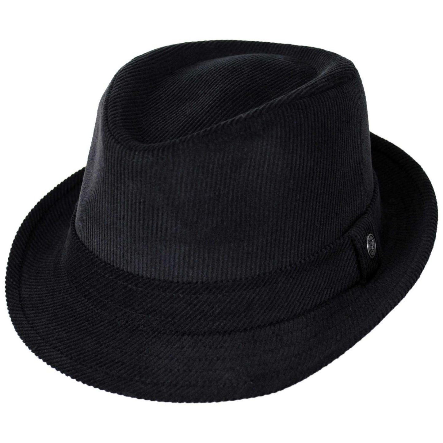 Jaxon Hats | Corduroy C-Crown Trilby Fedora Hat | 142307 | lead | BLACK