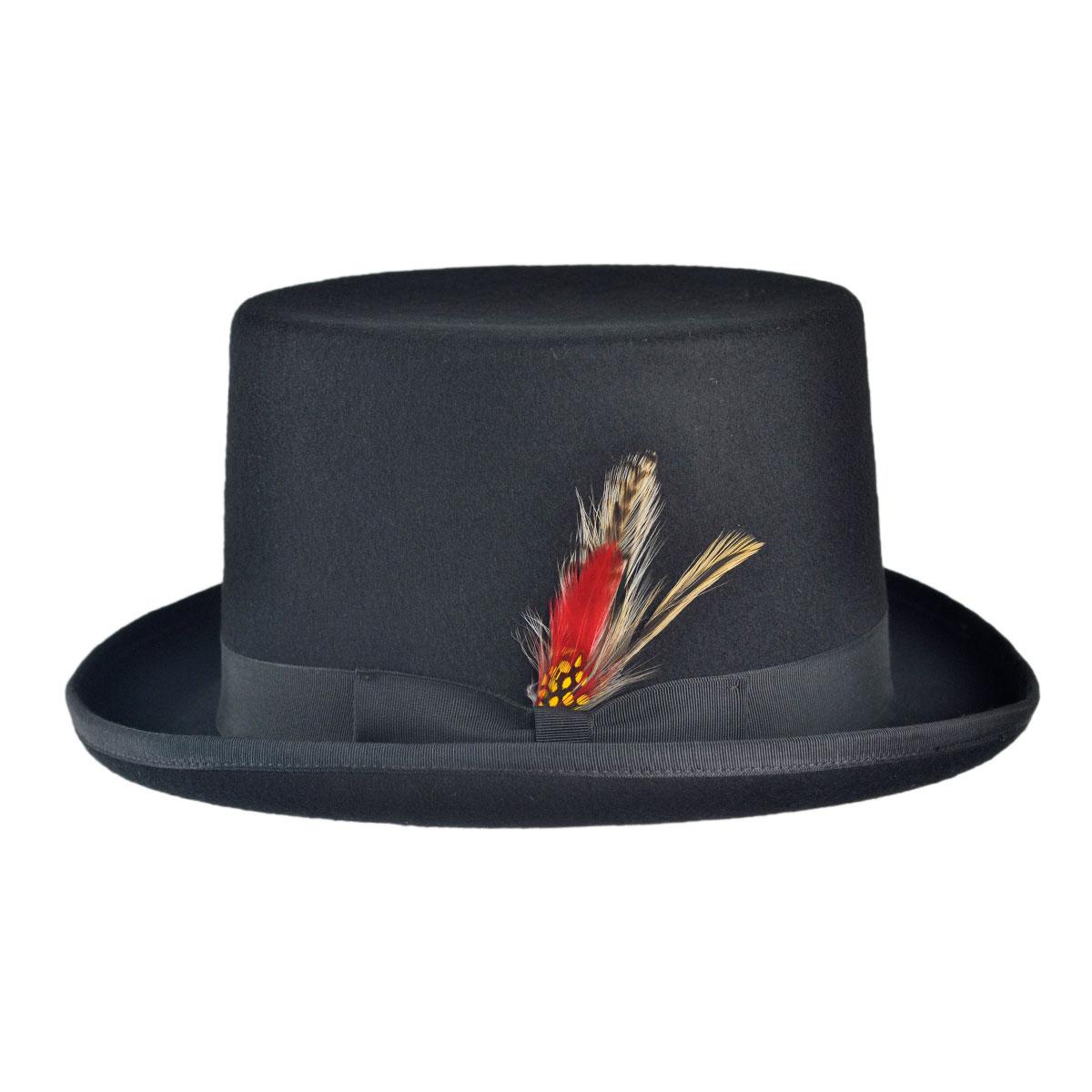 Jaxon Hats | Wholesale Made in the USA - Classics Wool Felt Top Hat B2B Pre-Pack | B2B191722 | profile | BLACK