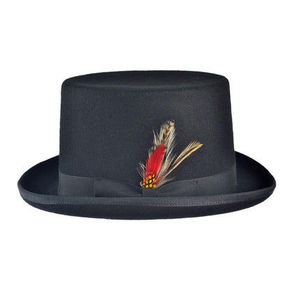 Jaxon Hats | Wholesale Made in the USA - Classics Wool Felt Top Hat B2B Pre-Pack | B2B191722 | profile | BLACK