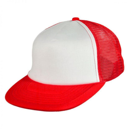 HeadShots by KC Caps | Foam and Mesh Trucker Snapback Baseball Cap | 200501 | lead | WHITE/RED