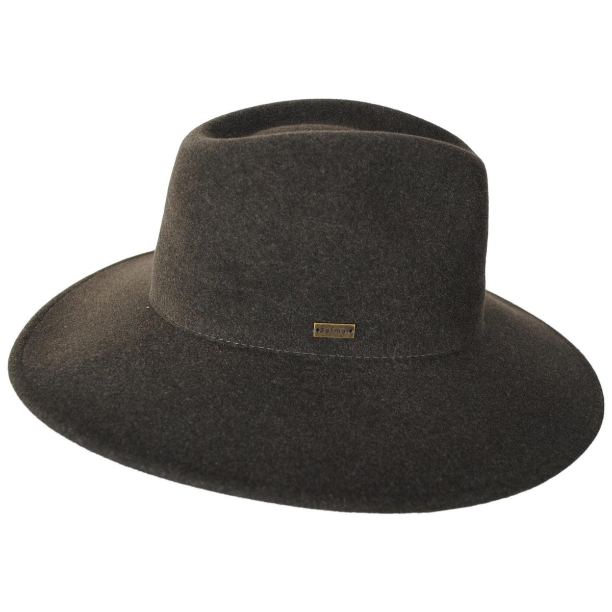 Betmar | Katie Wool Felt Safari Fedora Hat | 123175 | profile | HUNTER GREEN MIX