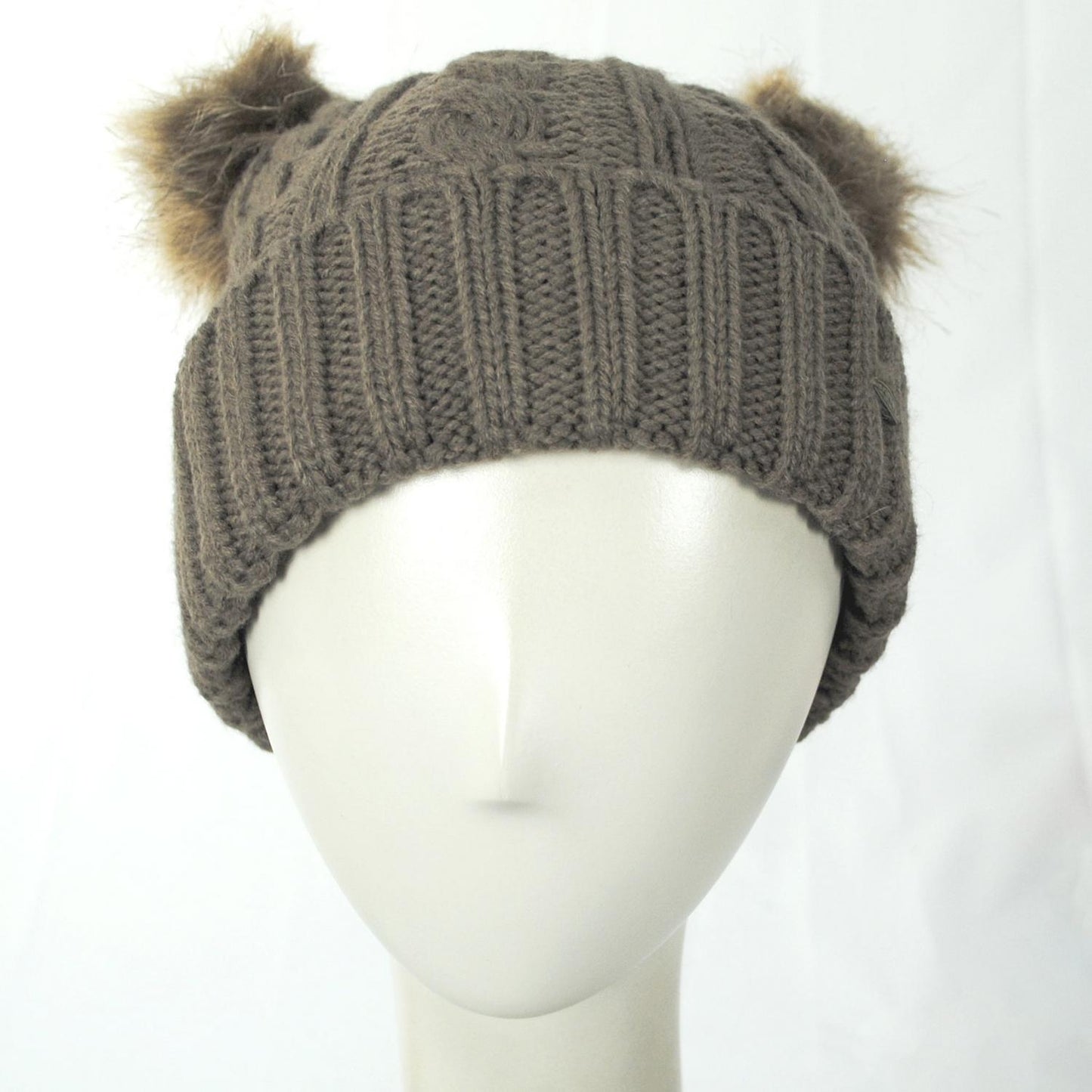 Scala | Maddie Pom Pom Satin Beanie Hat | 500050 | front | CAMEL