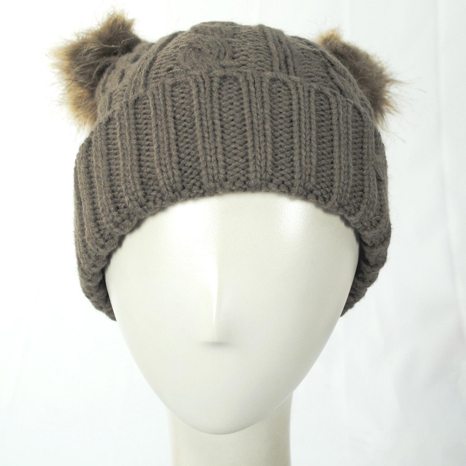 Scala | Maddie Pom Pom Satin Beanie Hat | 500050 | front | CAMEL