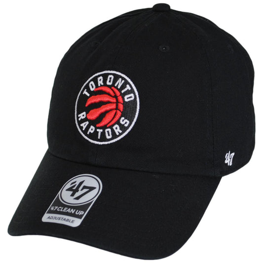 47 Brand | Toronto Raptors NBA Clean Up Strapback Baseball Cap Dad Hat | 204190 | lead | BLACK