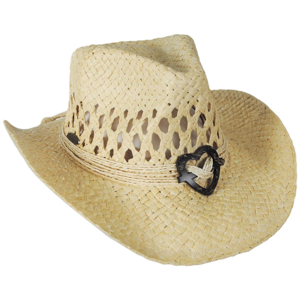 Panama Jack | Kid's Maho Toyo Straw Western Hat | 505101 | lead | NATURAL