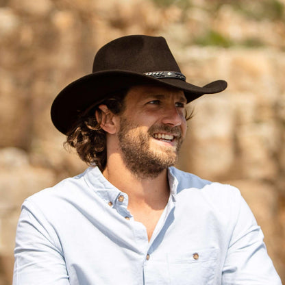 Jaxon Hats | Wyatt Wool Felt Western Cowboy Hat | 135009 | lsmone | BROWN