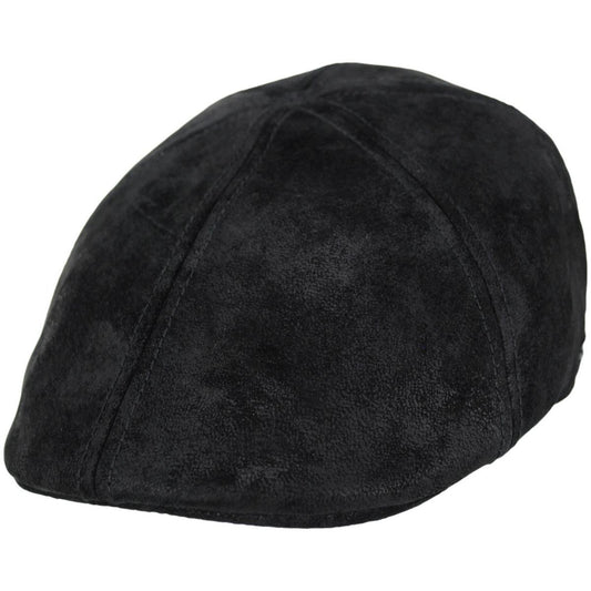 Stetson | Distressed Pigskin Leather Pub Ivy Cap | 160196 | lead | BLACK