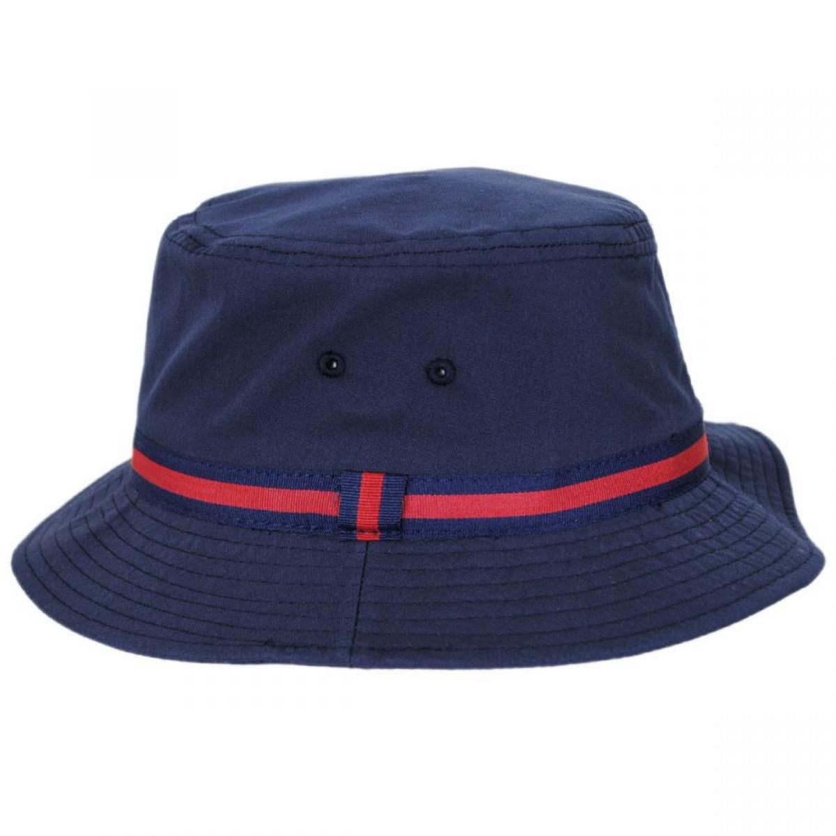 Dorfman Pacific | Poplin Cotton Blend Rain Bucket Hat | 185110 | profile | NAVY