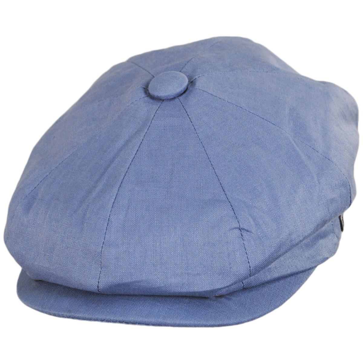 Jaxon Hats | Linen and Cotton Newsboy Cap | 167774 | lead | DENIM BLUE